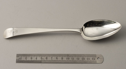 Irish Silver Georgian Tablespoon -Newton family Crest, Dunleckney, John Bayly